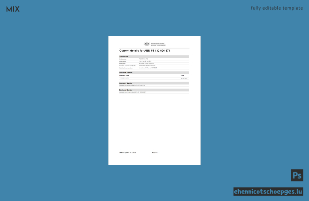 Australische Unternehmensregistrierung – Beispielvorschau in Word und PDF